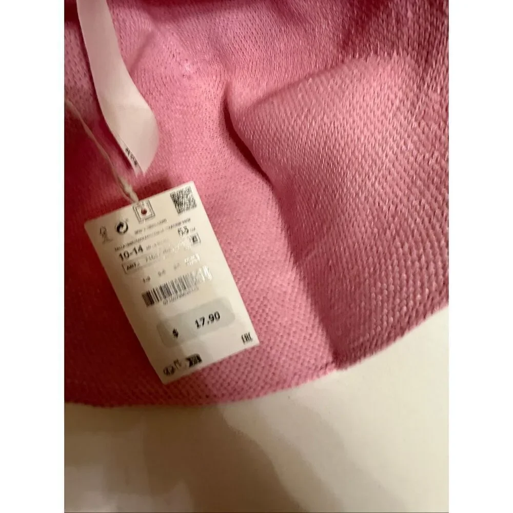 Zara Kids Girls Knit Lightweight Cotton Blend Bucket Hat Pink Size 10-14 NWT